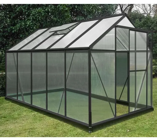 Gewächshaus Poly schwarz 191x313x191cm
