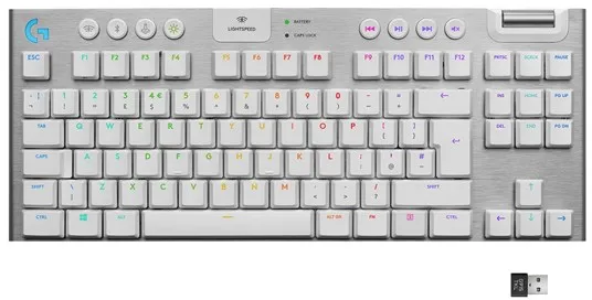 Logitech G915 TKL LIGHTSPEED Wireless GL Tactile - Gaming-Tastatur - Ohne Ziffernblock - Nordisch - Weiß