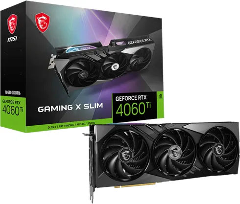 MSI GeForce RTX 4060 Ti GAMING X SLIM - 16GB GDDR6 RAM - Grafikkarte